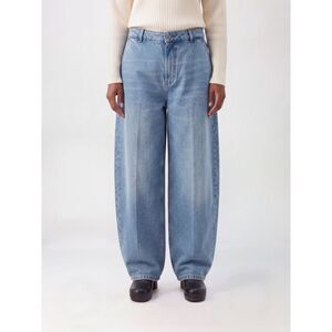 Ami Paris Women Ami Paris High-Waisted Wide-Leg Jeans In Cotton Denim